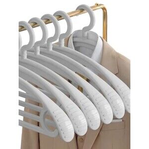 Non-Slip Heavy Duty Plastic Hangers - White - 10 Pack